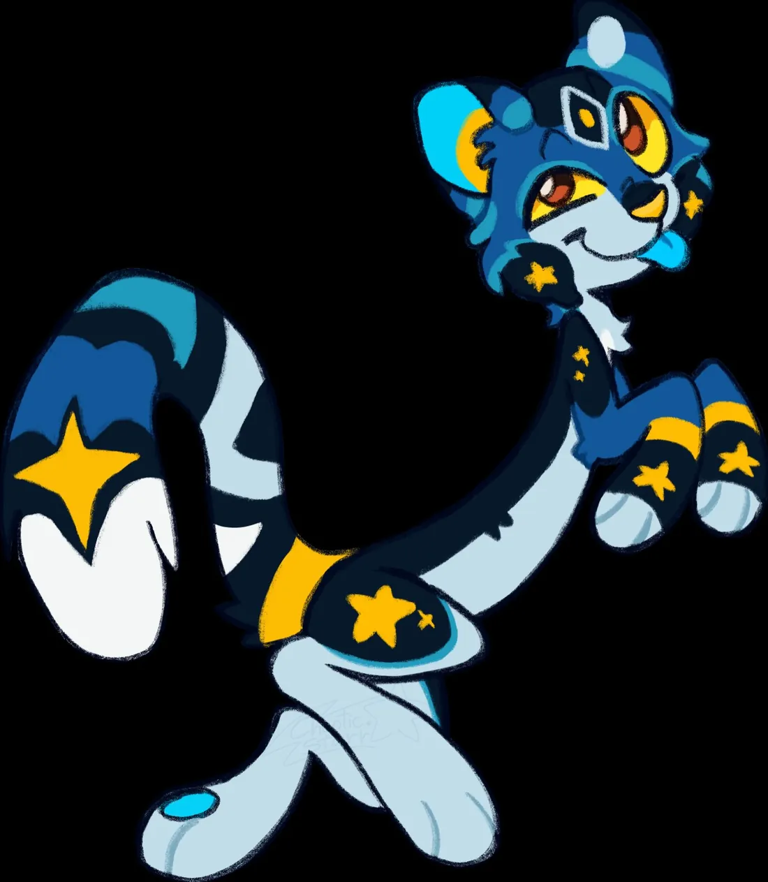 Chibi commission of a blue and yellow character