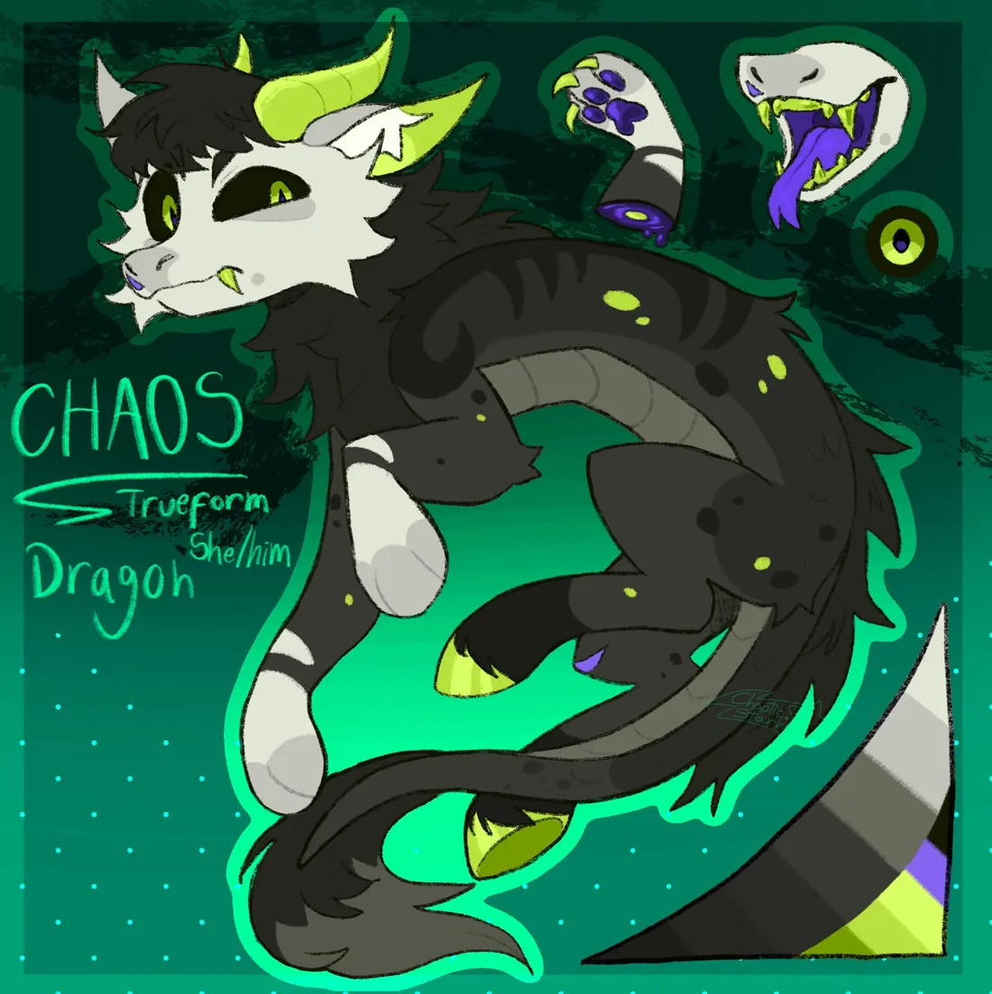 A green shapeshifting dragon character