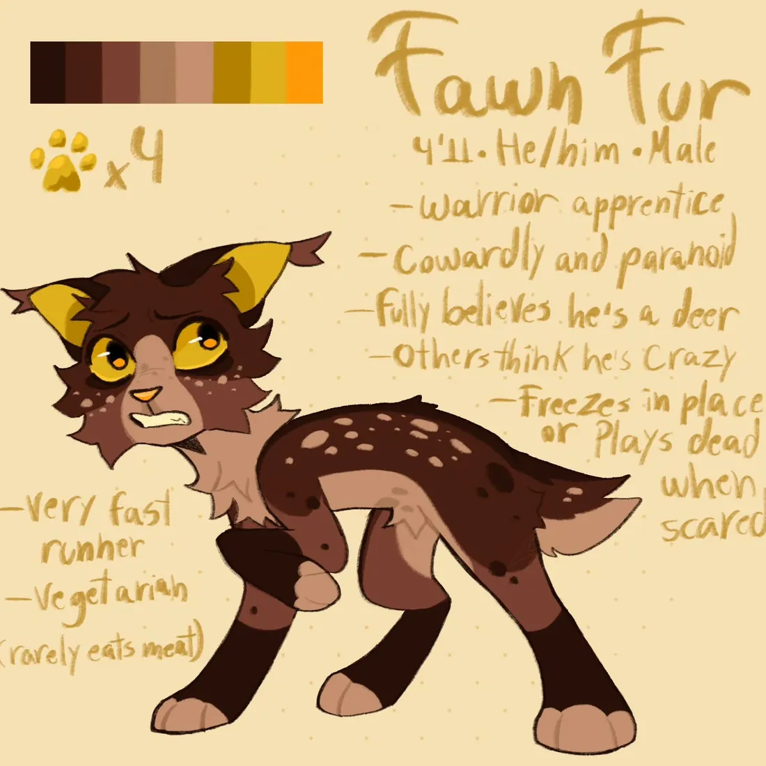 A brown fawn character reference