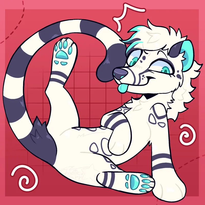 Flat fullbody commission of a white and teal character